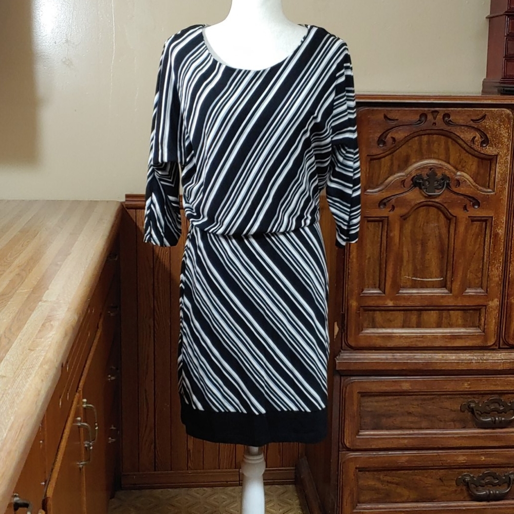 White House Black Market Multi Striped Chemise Dress S